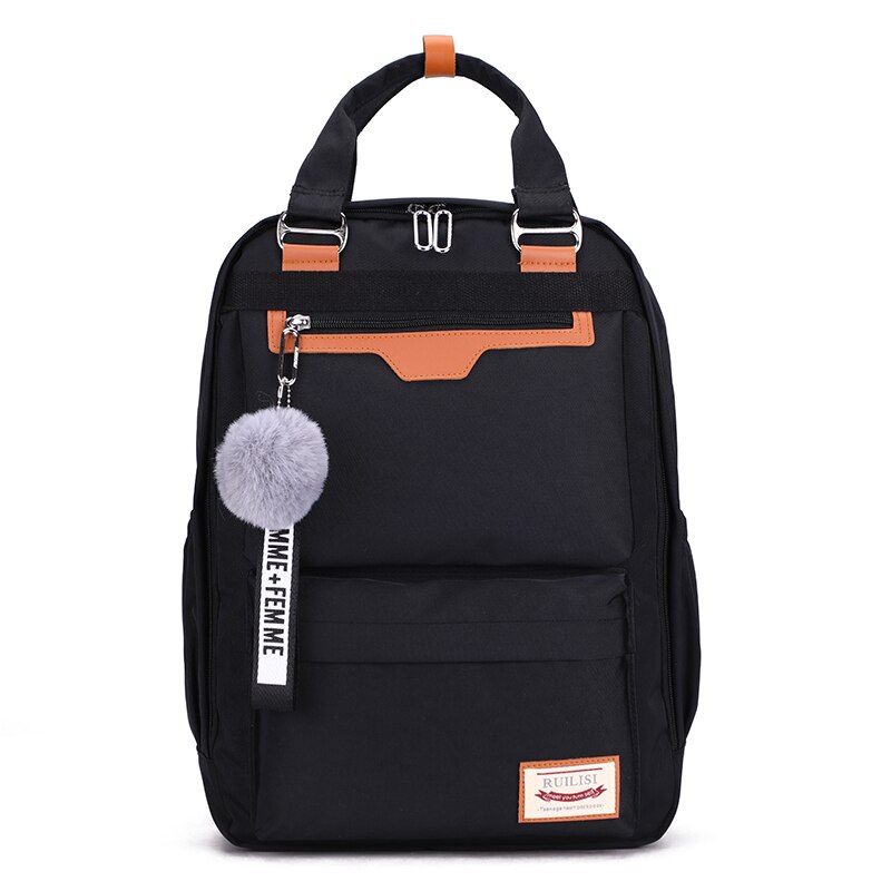 Mochila GRANDE DE VIAJE PARA MUJER, morral escolar A la para chicas adolescentes, bolsa para ordenador portátil de ,: black