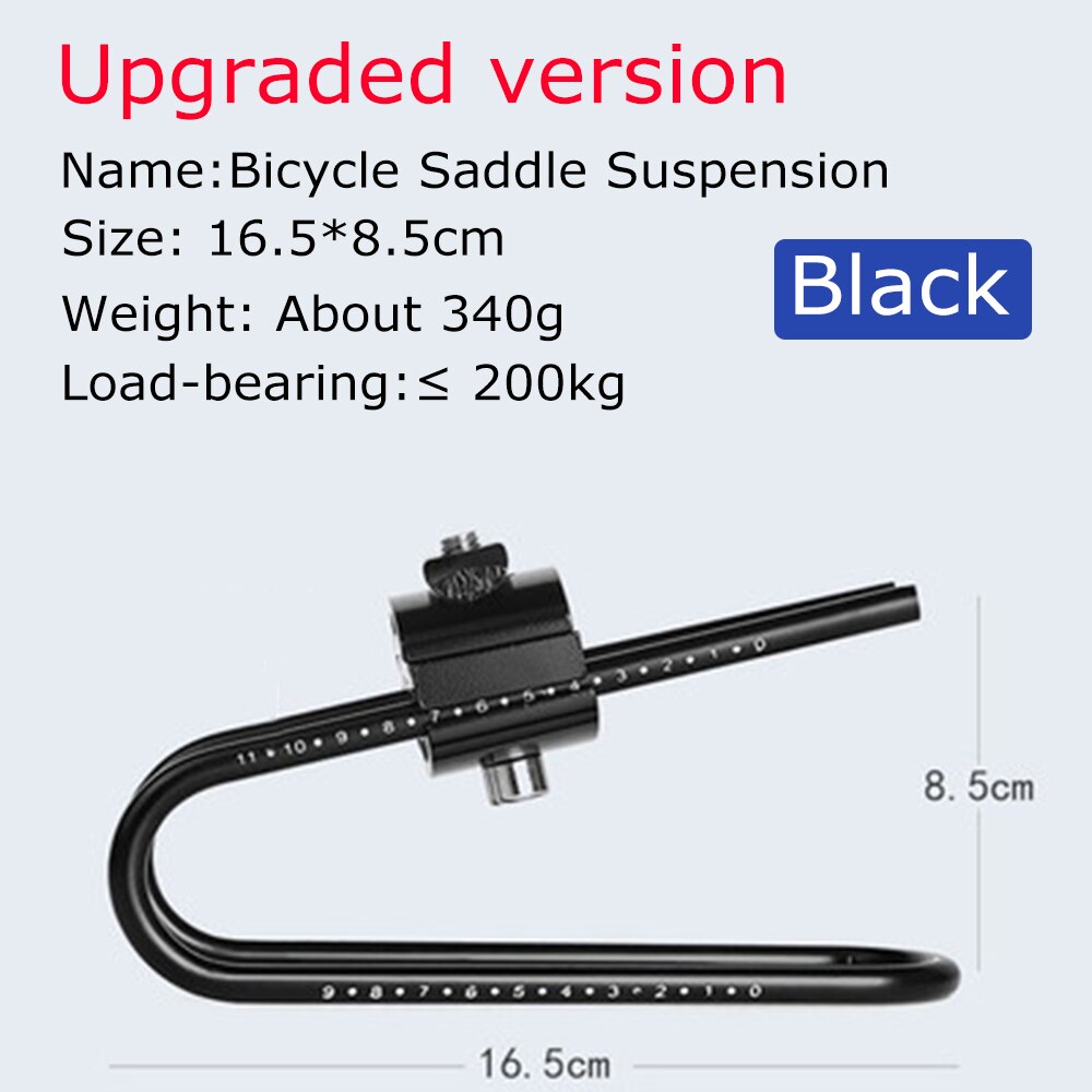 Suspensión para SILLÍN de bicicleta, amortiguador para asiento de bicicleta de montaña o carretera, resorte de aleación de acero, piezas para bicicleta: Upgraded Black