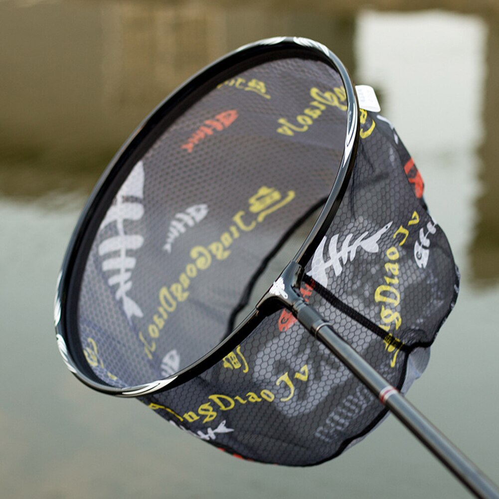 30-40cm Carbon Fishing Net Foldable Collapsible Telescopic Mesh Hole Depth Landing Dip Net Fishing Tackle