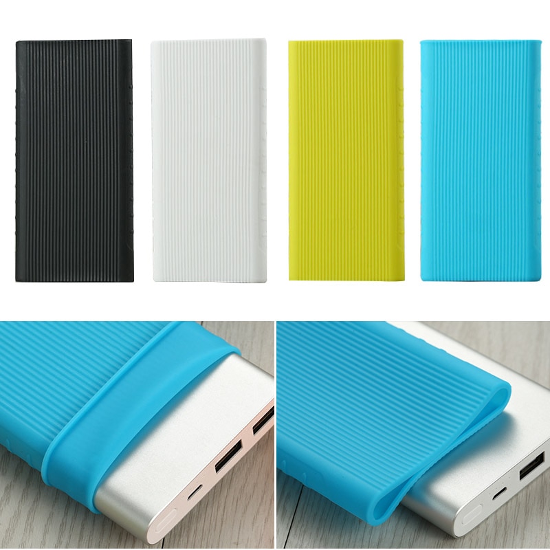 Externe Anti-slip Siliconen Case Cover Voor Xiaomi Power Bank 2 10000 mAh 20000 mAh 2C Power Bank Case rubber Protector Cover