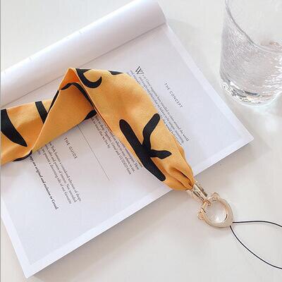 Korean style small fresh neckband silk wide necklace lanyard key ID card gym mobile phone with USB badge clip lanyard