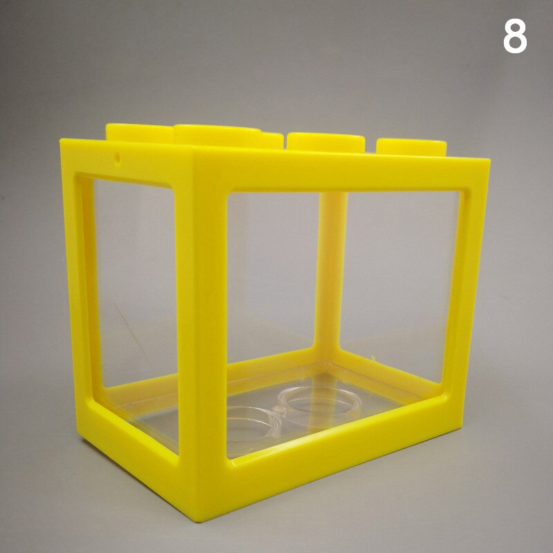 Aquarium Fish Bowl Tank USB Mini Aquarium Fish Tank With LED Lamp Light Home Office Desktop Tea Table Decoration Accessories: Pink