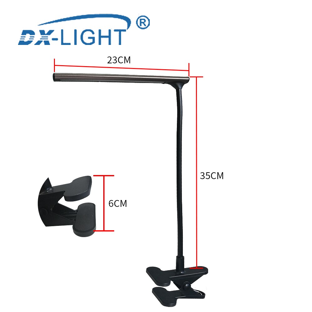 DC 5 V LED Tafellamp USB Leeslamp Zwart/Koffie Optioneel Boek licht LED Clip-on Lamp voor Piano Laptop Boek Lezen