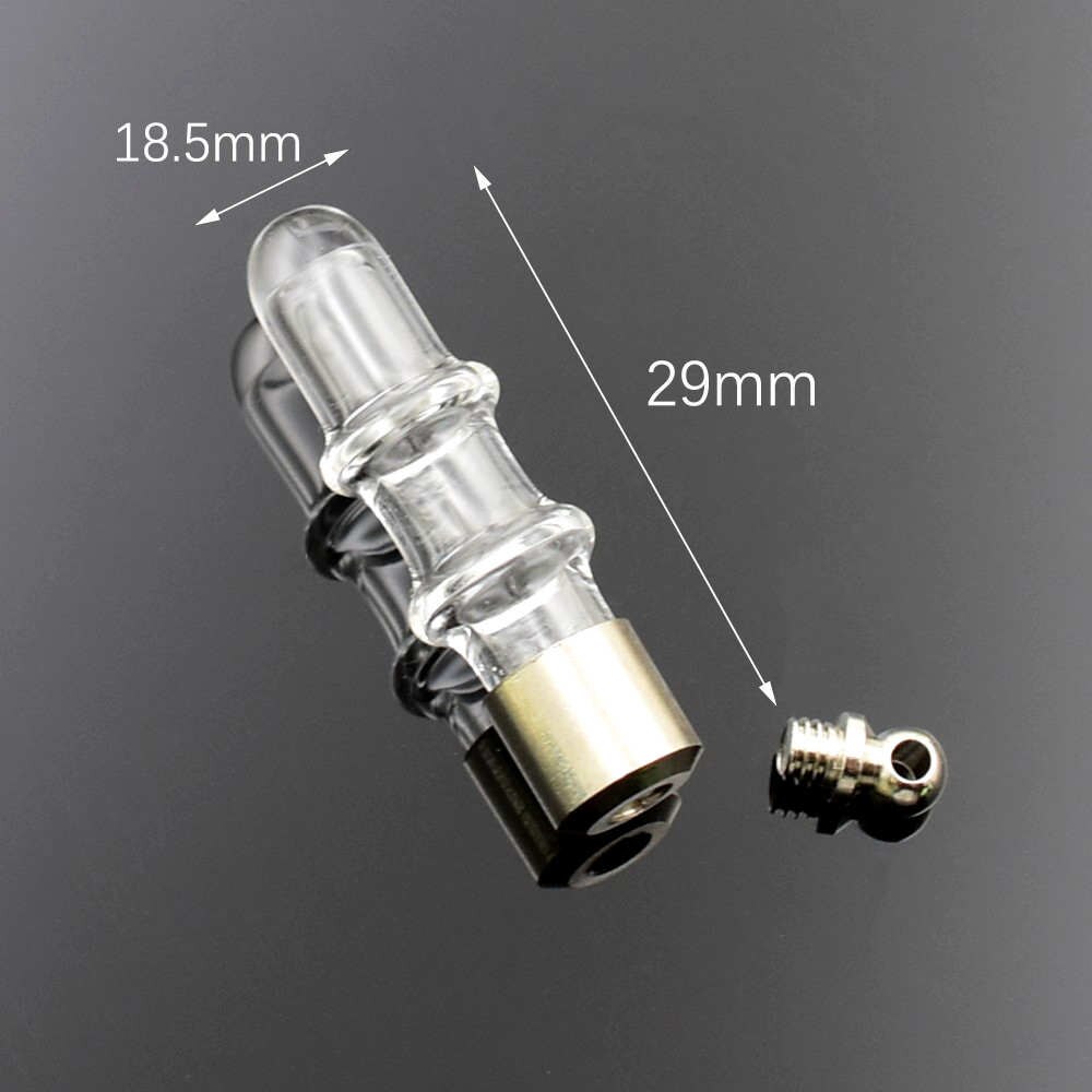 10piece SCREW CAP glass vial pendant Miniature Wishing Bottle clear oil charm name or rice art mini glass bottle craft materia: round Double slub