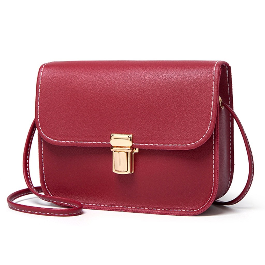 OCARDIAN Solid PU Leather Shoulder Bag For Women Buckle Handbag Small Square Bags Ladies Messenger Bags Sac Main Femme