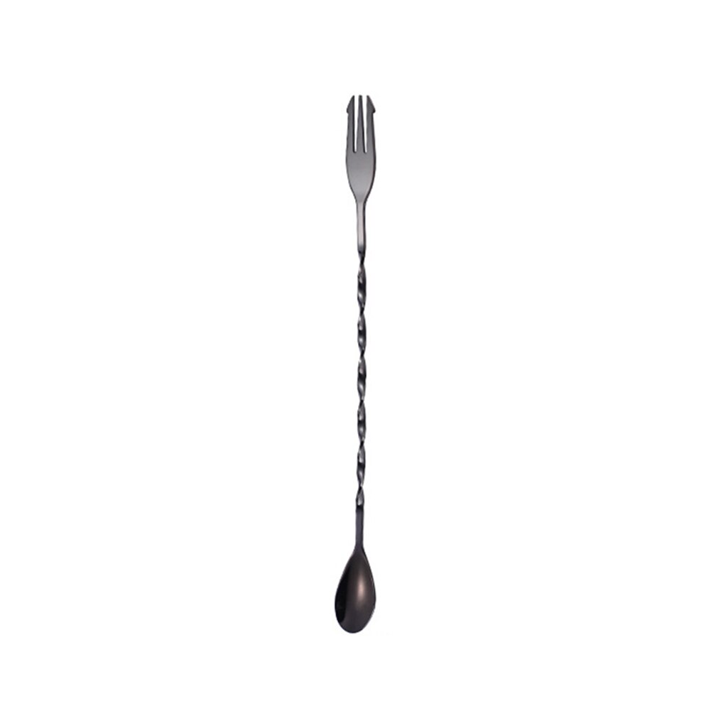 Newly Double-end Stainless Steel Mixer Bar Cocktail Short/Long Stirring Mixing Twist Spoon for Home Restaurant TE889: F