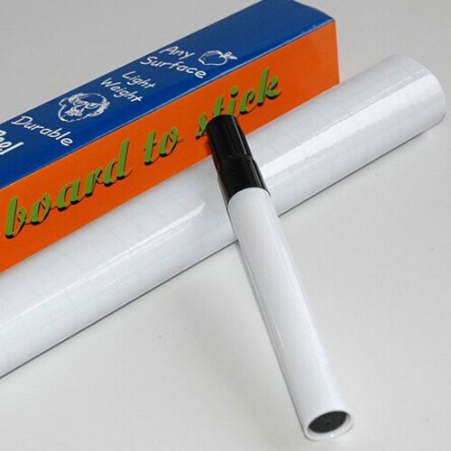 SOSW-Peel and Stick Whiteboard PVC Sticker Free Marker Pen 45cmx200cm