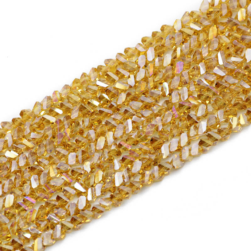 Cuentas de cristal austriaco triangulares de tetraedro, cuentas sueltas de vidrio para fabricación de pulseras de joyería, accesorios de bricolaje, , 6mm, 90 piezas: Negro