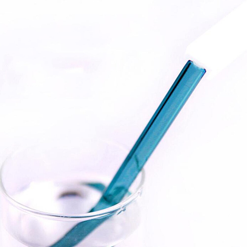 Reusable Glass Straws Colorful Clear Drinking Straws Wedding Birthday Party Drinking Straw Straight Bent Shape Portable Straws: light blue