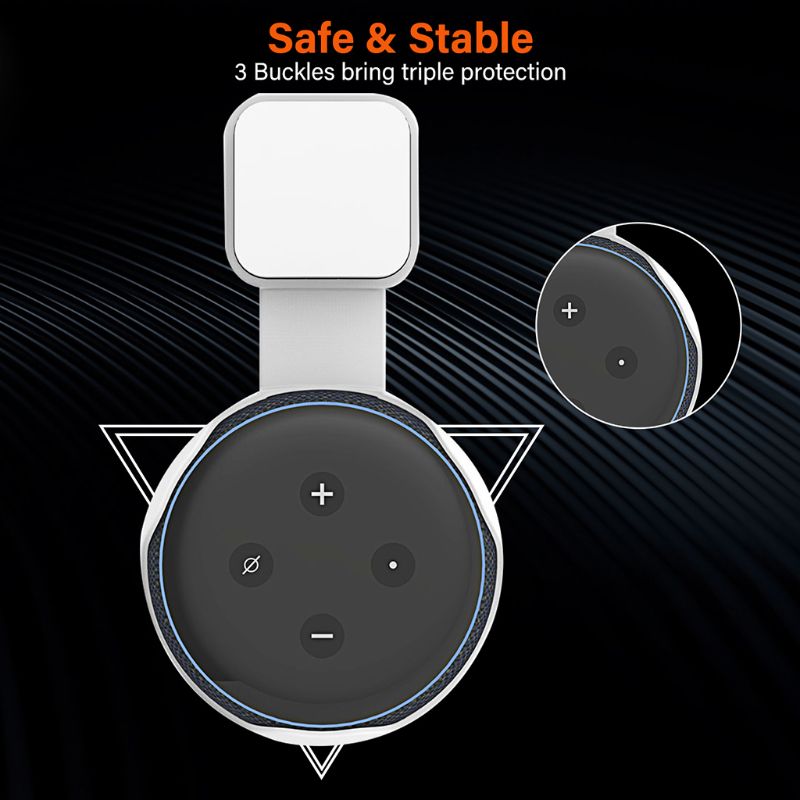 Outlet Wall Mount Holder Space Saving Stand Bracket Assistants Accessories For Echo Dot 3 Smart Speaker With Cord Arrangement