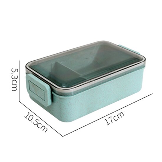 1450ML lunch box high food container eco friendly bento box lunch japanese food box lunchbox meal prep containers wheat straw: Single layer blue