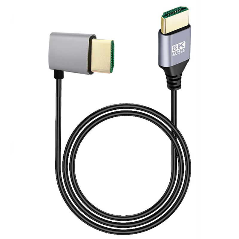 0,5M 1M 8K UHD-kabel omhoog/omlaag/links/rechts hoek HDMI-compatibel Mini Micro HD-scherm Dun snoer voor laptop PC Camera Monitor HDTV: YELLOW / < =0.5m