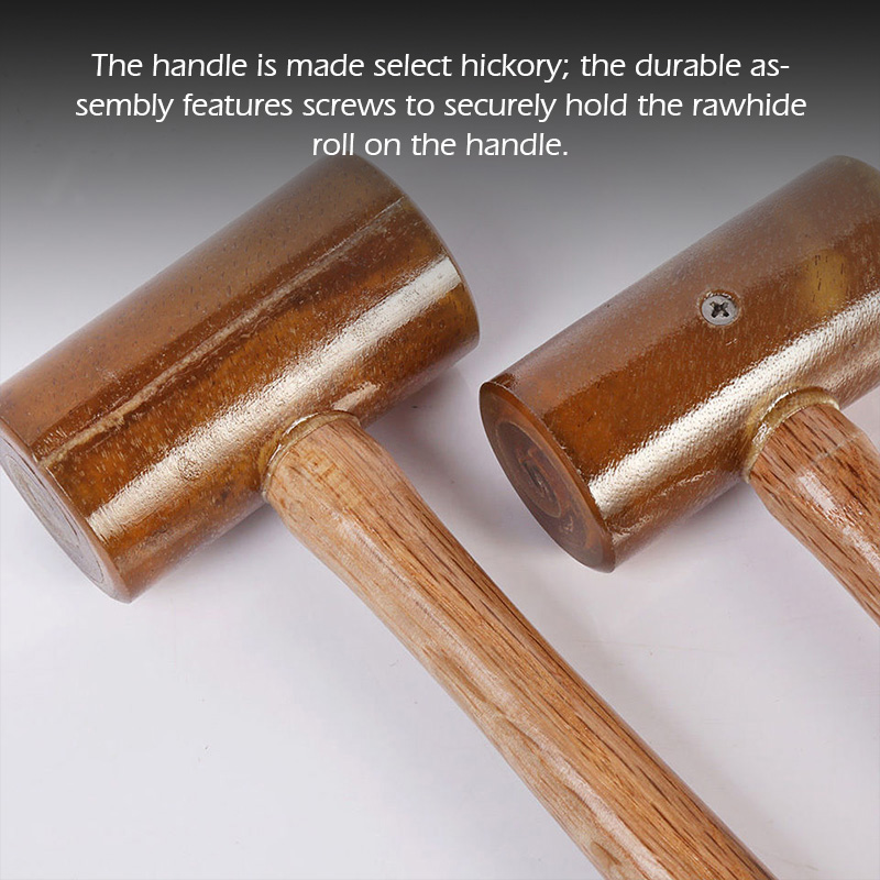 WUTA 100% Rawhide-head Mallet Leather Craft Hammer Stamping Jewelry Leather Worker Craft Tool Good Buffering Capacity 48mm 42mm