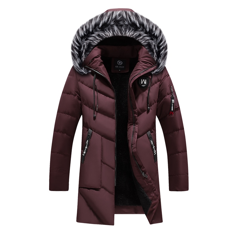 Menn/kvinner lang jakke pels hette vinterfrakk herre varm solid glidelås menn jakke vindsperre klatring yttertøy manteau homme hiver
