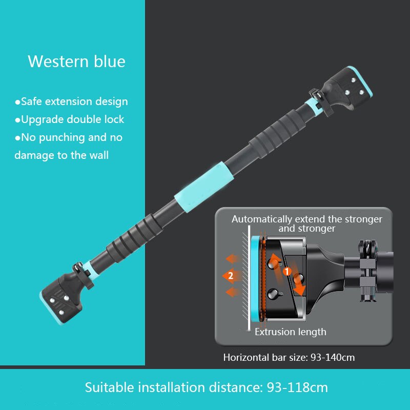 Household Single Pole Exercise Fitness Equipment Door Horizontal Bar Free Punching Household Wall Hanging Indoor Pull-ups: Red