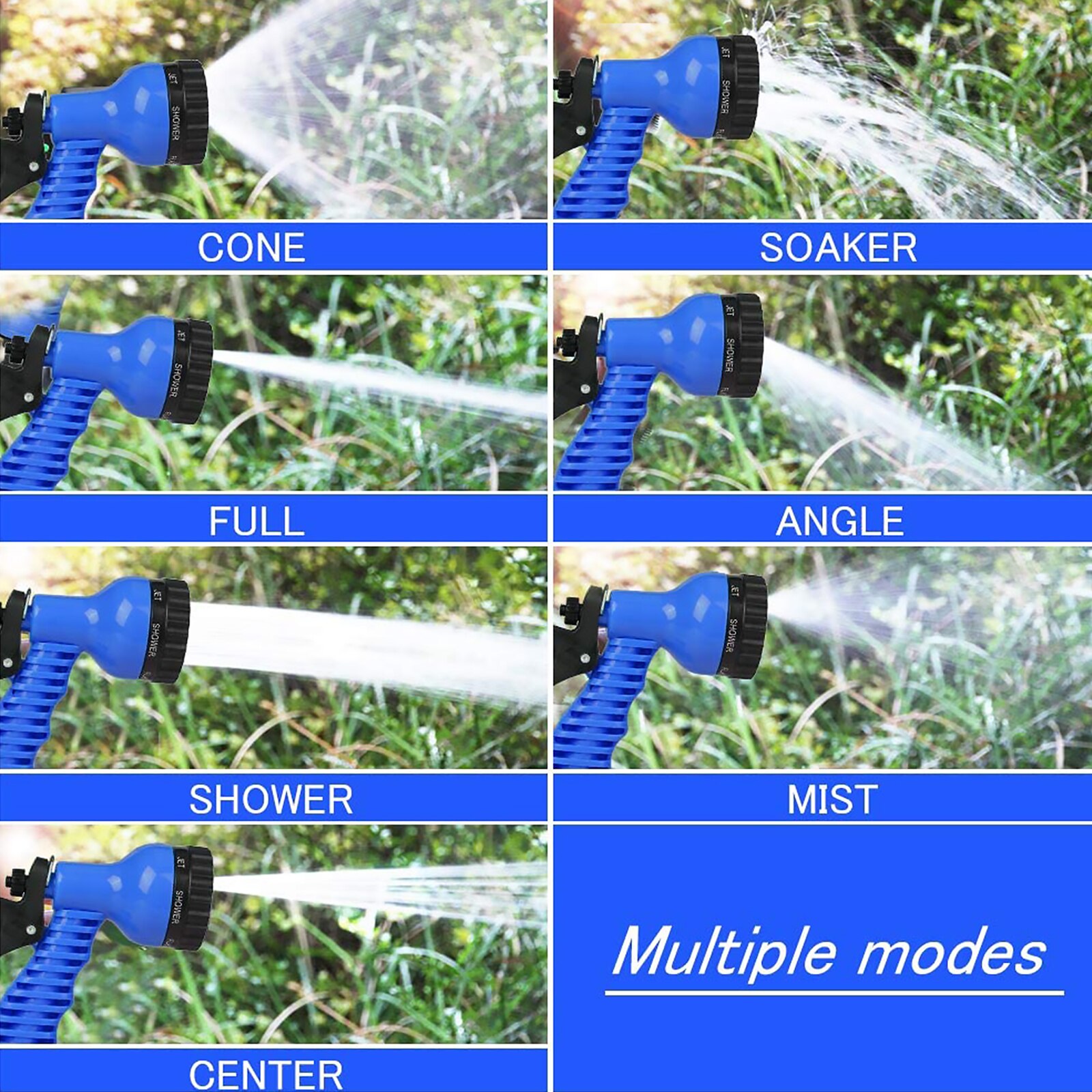 Expandable Garden Hose Kit 25FT/50FT/75FT/100FT 7 Function Spray Nozzle Sprayer High Pressure Flexible Watering Pipe