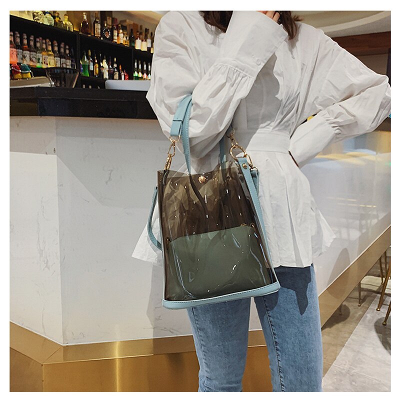 Pvc Jelly Portemonnees En Mode Schouder Handtassen Luxe Vrouwelijke Casual Reizen Shopper Portemonnee Totes Bag