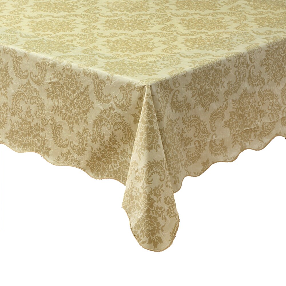 Table Cloth Flannel Backed Vinyl Tablecloth Waterproof Dining Table Cover For Kitchen Home Decor