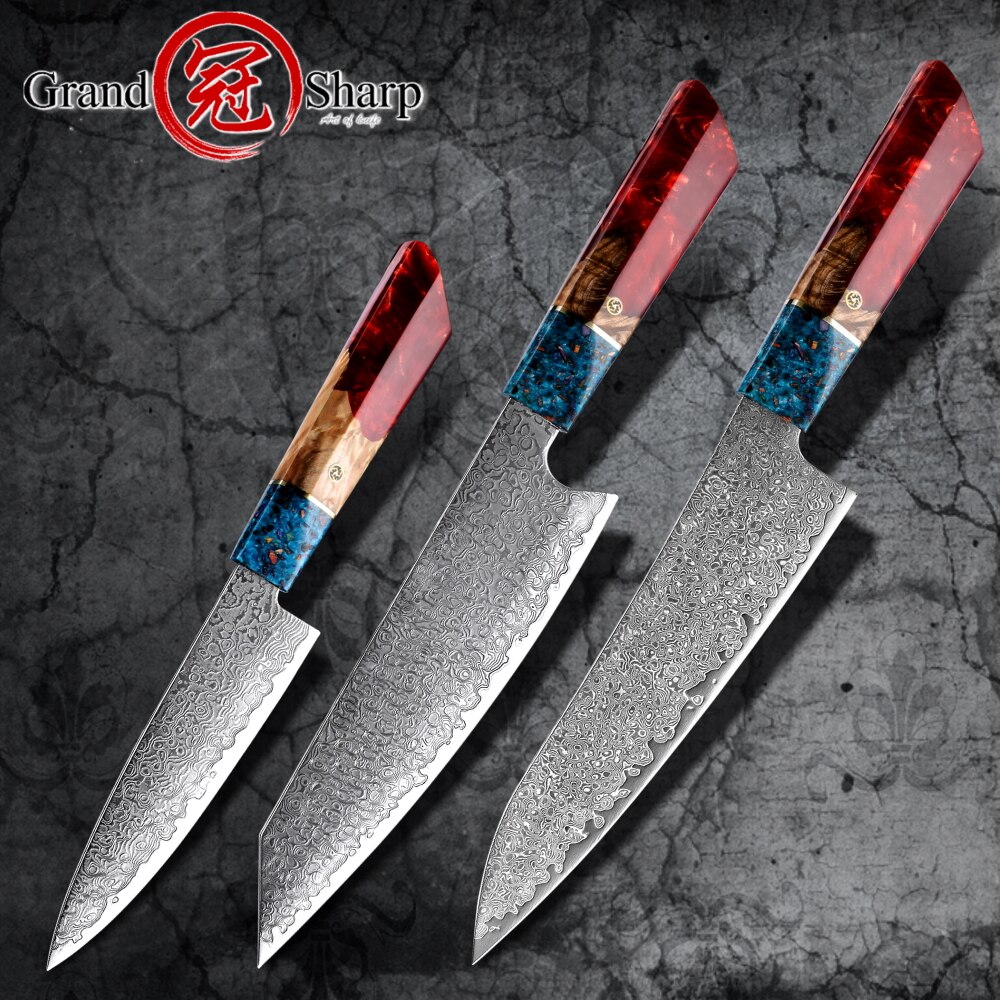 Grandsharp Chef's Knife 67 Layers vg10 Japanese Damascus Kitchen Knife Kitchen Stainless Steel Tools Gyuto Utility Kiritsuke