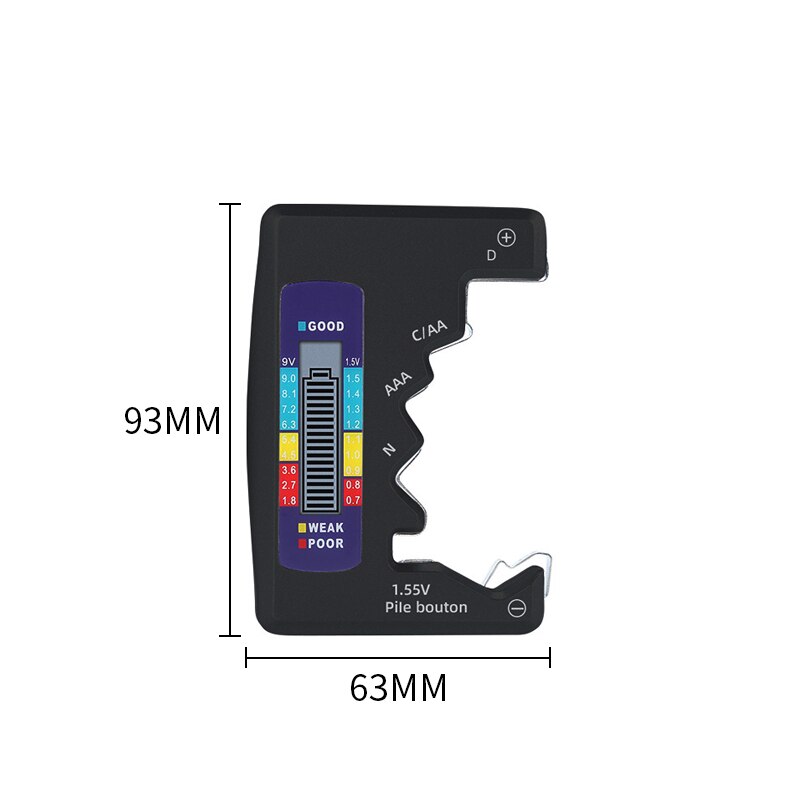 Digital Battery Capacity Tester Universal Button Battery Meter Indicate Volt Tester Checker Power Batteries Tester: B