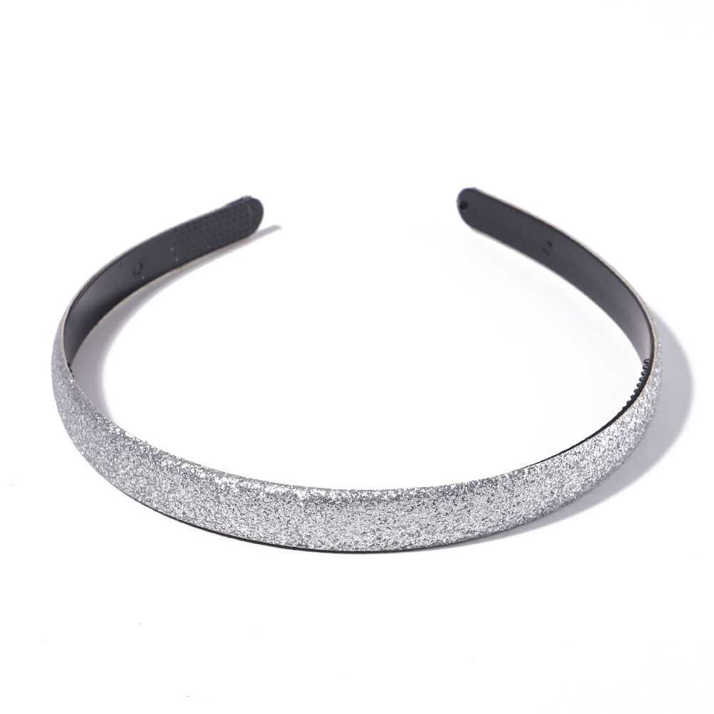 Macaron Sparkly Headbands Hairband Children Shining Head Hoop for Girls Brimmed Glitter Headdress Sweet Simple Hair Accessories: S / Silver