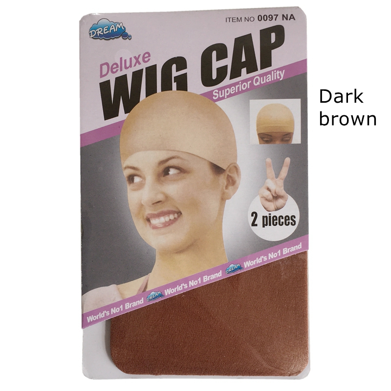 10 Stuks Bruin Pruik Cap Haarnetje Haar Mesh Pruik Weven Cap Rekbare Elastische Haarnet 5 Kleur 2 Stuks/pak: Dark brown