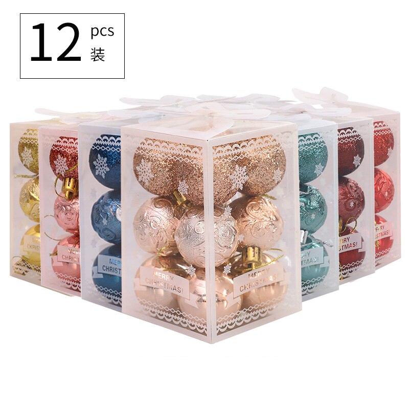 12pcs Christmas Tree Xmas Balls Decorations Baubles Party Wedding Ornament Christmas Party Hanging Ball Year