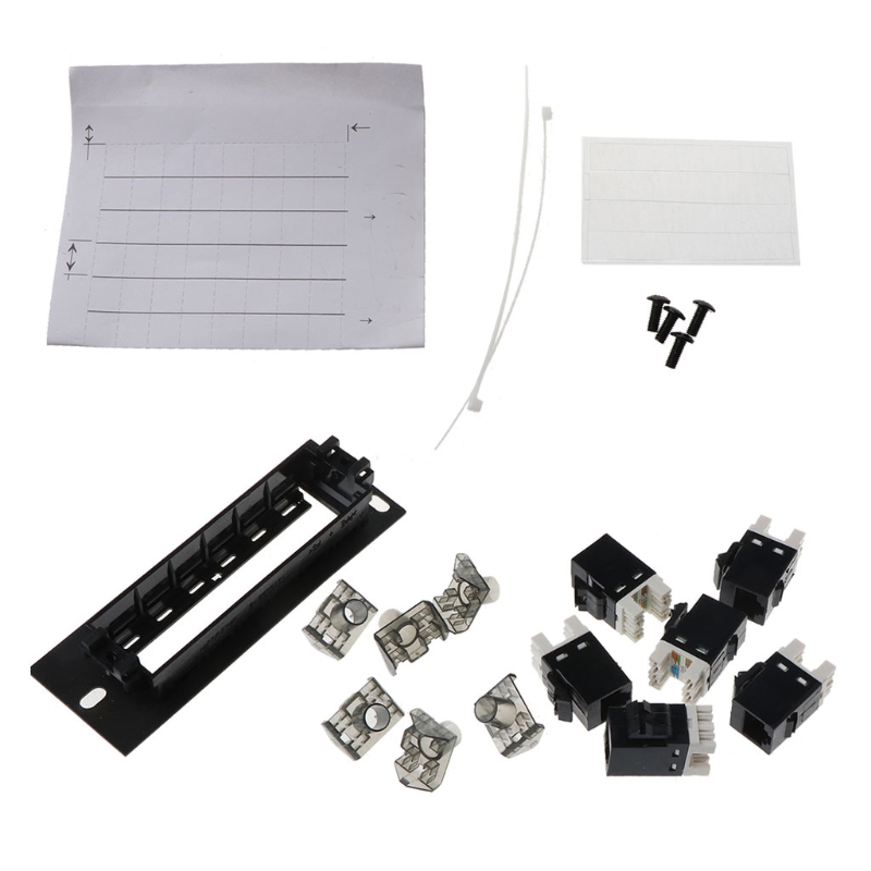 CAT6 Patch Panel Electronic Cable Wall Mount Rack Bracket LAN RJ45 Network Connection Wiring 6-core