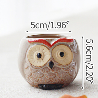 Strongwell Miniatuur Uil Bloempot Wastafel Bloempotten Fairy Tuin Potten Ornament Home Office Decor Succulent Groene Planten: 6