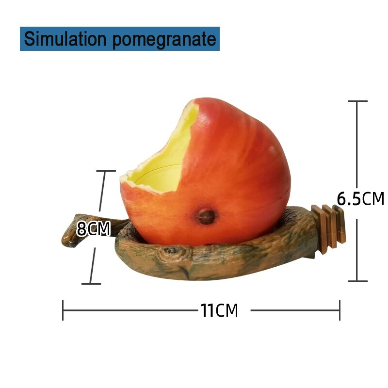 Comedero para aves, alimentador de frutas para loros, forma de fruta simulada, cuenco de Material plástico, caja de comida para naranja/granada: Pomegranate