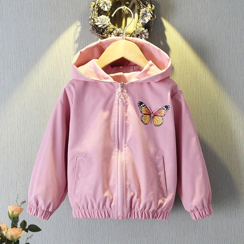 Lange Mouwen Jassen Voor Meisjes Kids Leuke Vlinder Jassen Mode Lente Herfst Kinderen Uitloper Meisjes Casual Kleding