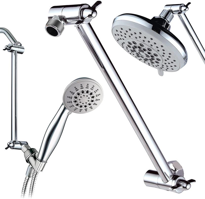 Adjustable Extension Shower Arm for Shower Heads Solid Brass Shower Head Extension Arm Bathroom Hardware Chrome Finish