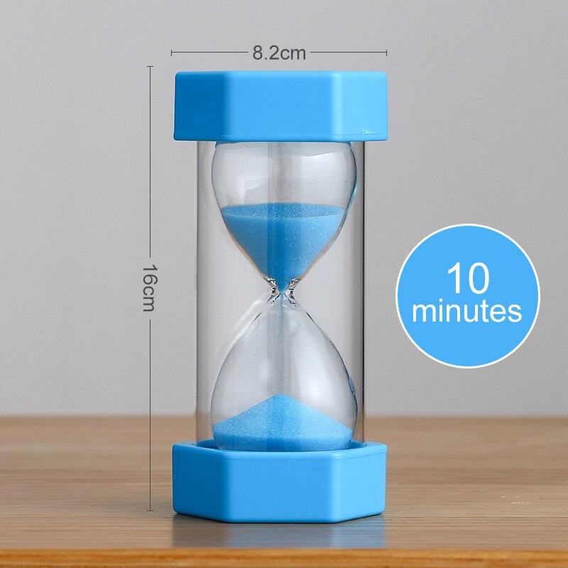 Sand Clock 10 Minutes Timer Watch Safe for Kid Hourglass Double Layer Plastic Glass Timer Clock Decoration Accessories LJSL-mini: White