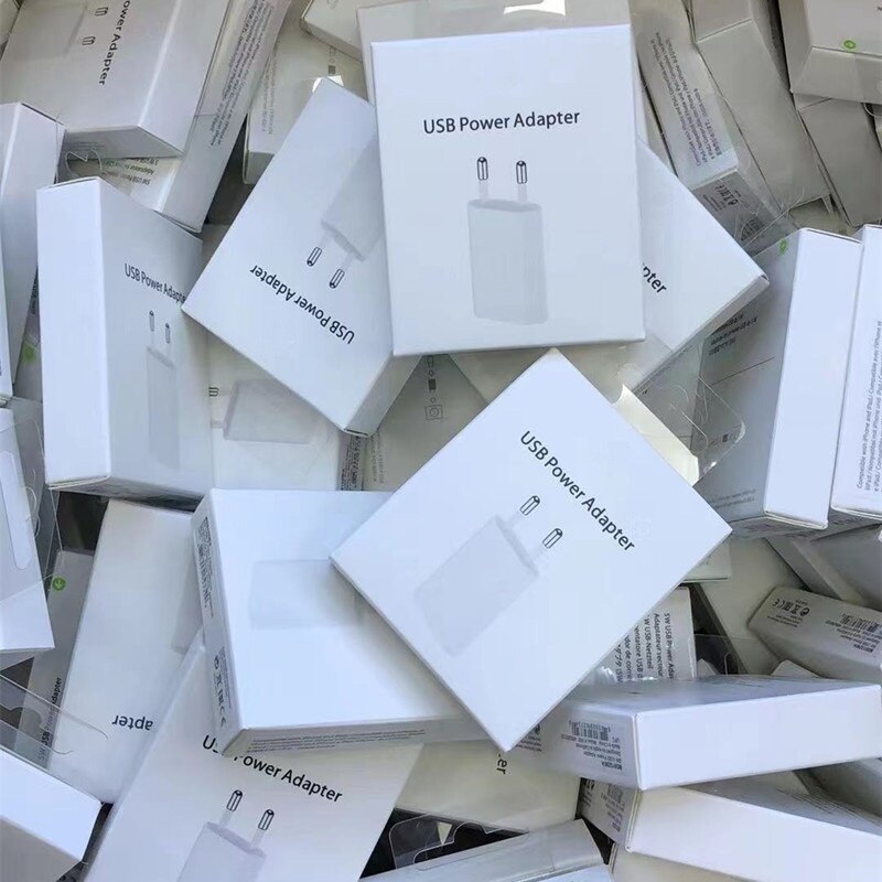 10Pcs Verpakking Originele 5V 1A Wall Charger Usb Charger Voor Iphone 4 5S Xs Xr 8 7 6S Plus 11 12 Snelle Lading Reizen Power Adapter