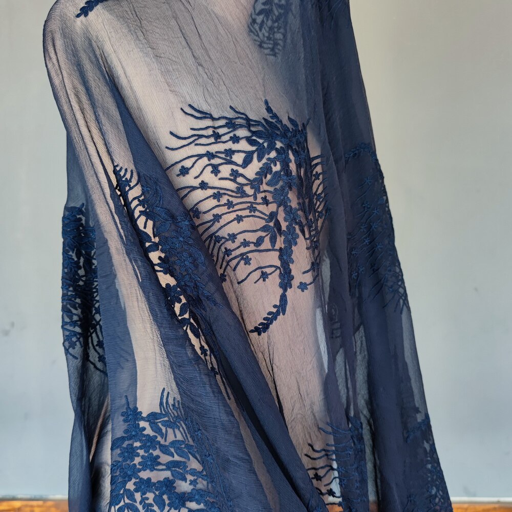 Sky Blue Ombre Pure Silk Dress main image 0