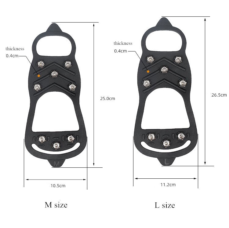 Espinho de sapato para escalada, sapato antiderrapante de neve para saltos, pontas, 8 pinos, 1 par