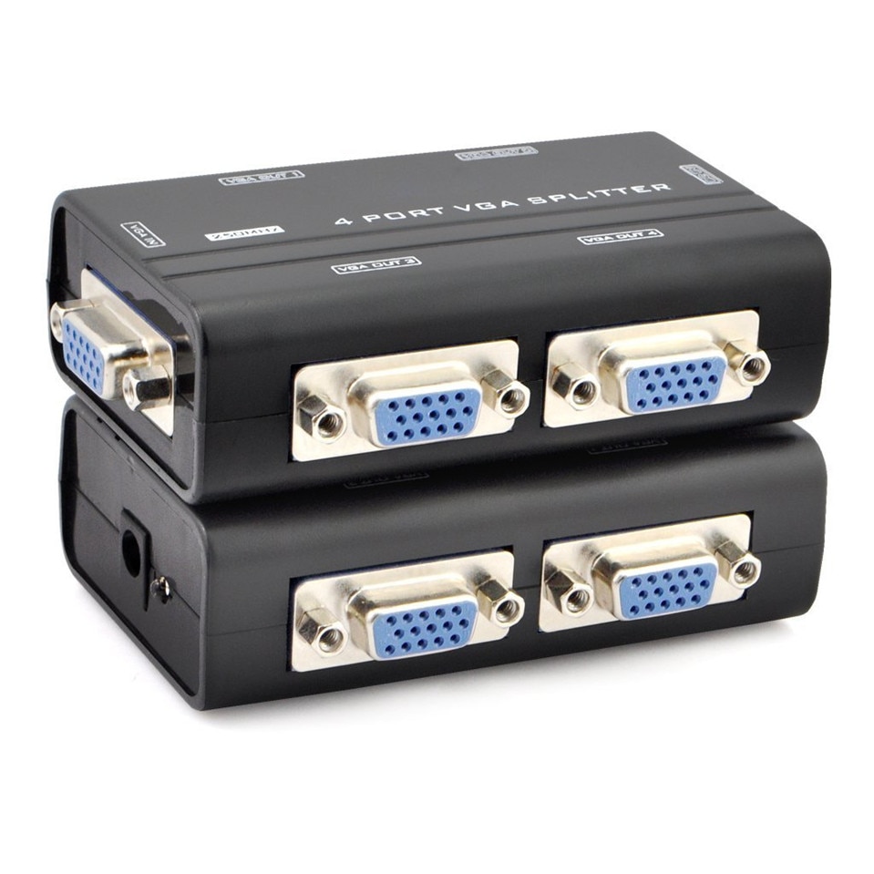 4- porttinen vga-videon jakaja 1 x 4 250 mhz jakaja 1 in 4 ulostuloa monistin multiple-tuki laajakuva-lcd-näytöt mt-viki 2504as