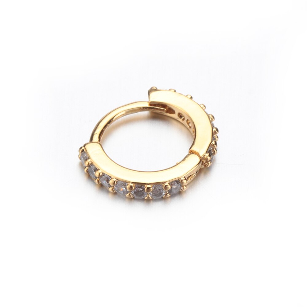 1Pc Rvs Crystal Gem Opal Oorbellen Punk Rock Oor Piercing Stud Oorbellen 16G Crescent Kraakbeen Helix Tragus oor Nagel: Gold 8mm