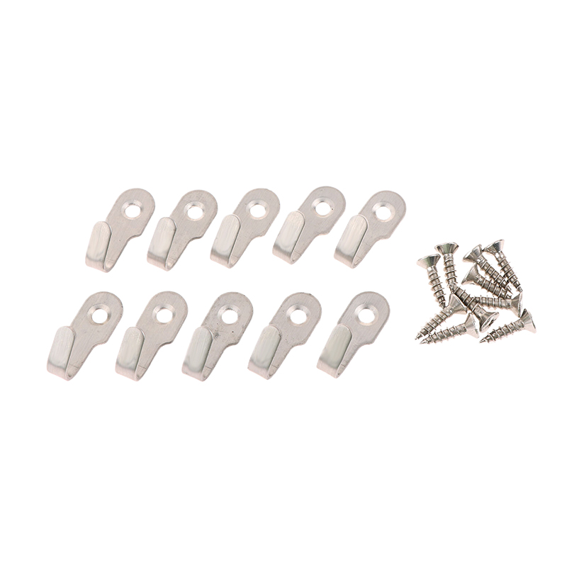 10Pcs/Set Mini Stainless Steel J-shaped Hook With Screw Items Key Rack Wall Mounted Punching Hook Bathroom Kitchen Hardware: Bronze