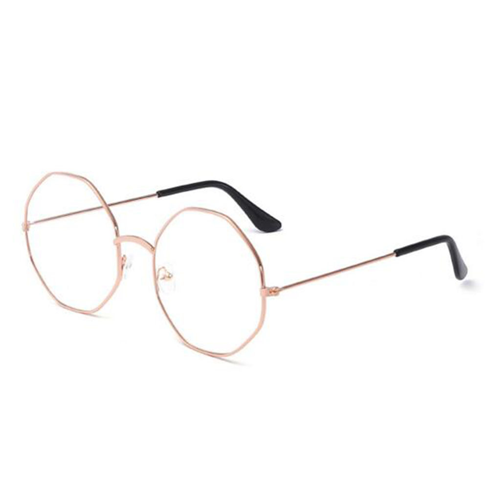 1pc populære årgang uregelmessige brilleglass i metall, ramme trendy unisex briller med briller