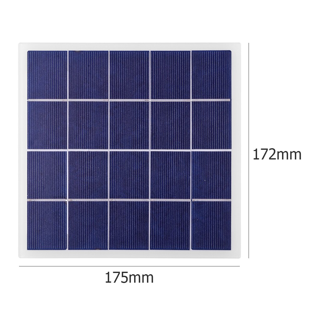 Panel Solar de 4W y 5V, cargador de batería Solar de silicona policristalina DIY, LED de energía Solar de 175x172mm, impermeable y de fácil instalación