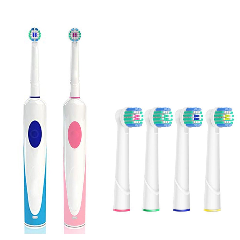 Oplaadbare Elektrische Tandenborstel Met Timer Roterende Tandenborstel Power Spin Tandenborstel Met Vervanging Borstelkop 4Pack-Voor Ch