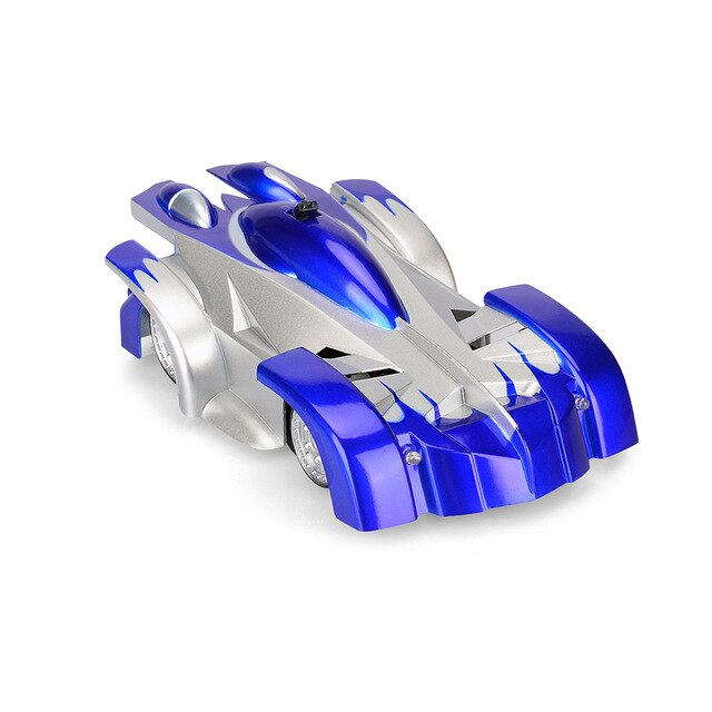 Anti gravité plafond escalade voiture électrique LED 360 rotation cascadeur RC voiture antigravité Machine Auto jouet voitures avec télécommande: Blue-1