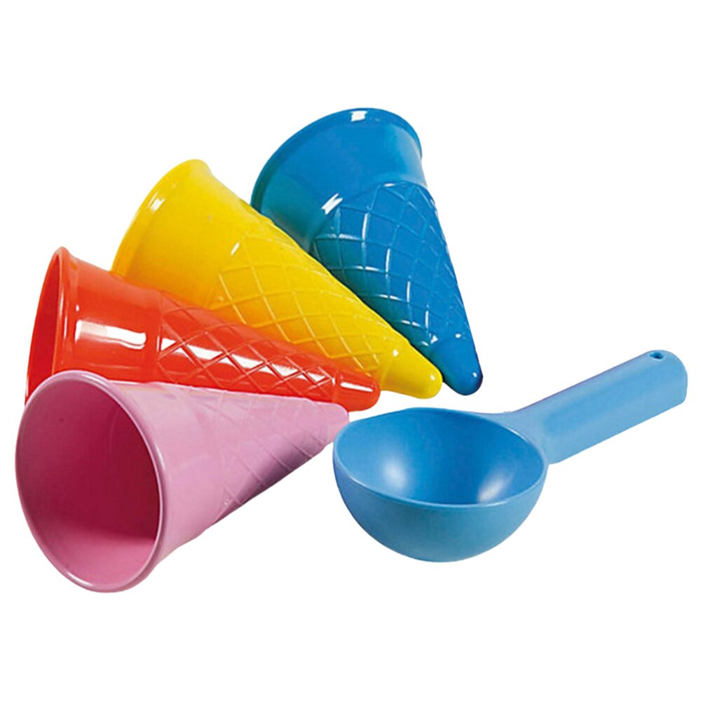 5 uds. Juguetes de playa, juguetes de parque de conos de helado de plástico adorables y portátiles para niños: Default Title