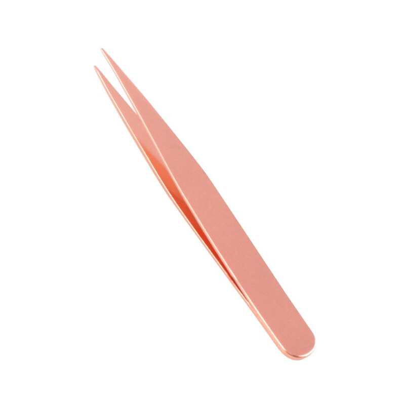 Eyebrow Tweezers Stainless Steel Face Hair Removal Eye Brow Trimmer Eyelash Clip Cosmetic Beauty Makeup Tools Shaving Tweezers: ROSE GOLD-3