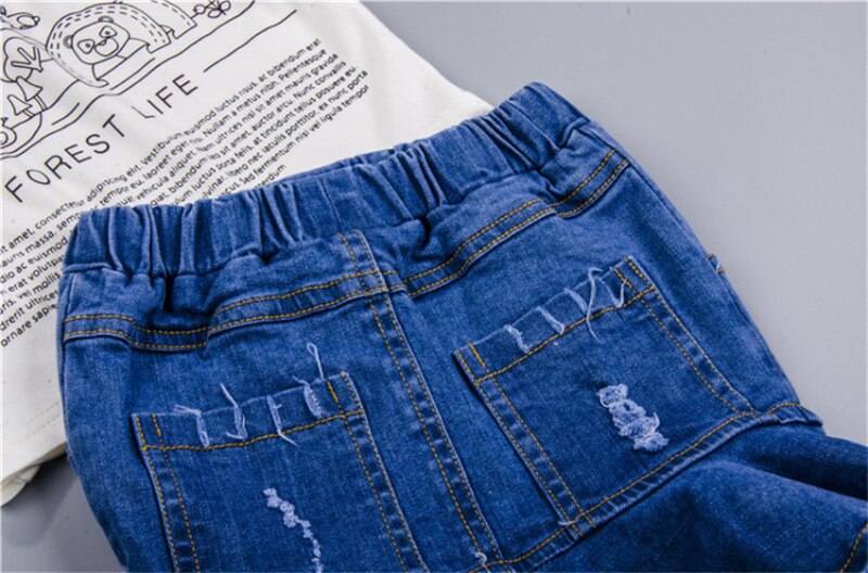 Sommar spädbarn tjejer kjol blå jeans skarvning mini kjol volanger jeans kjolar barnkläder 2 3 4 5 6 7 år