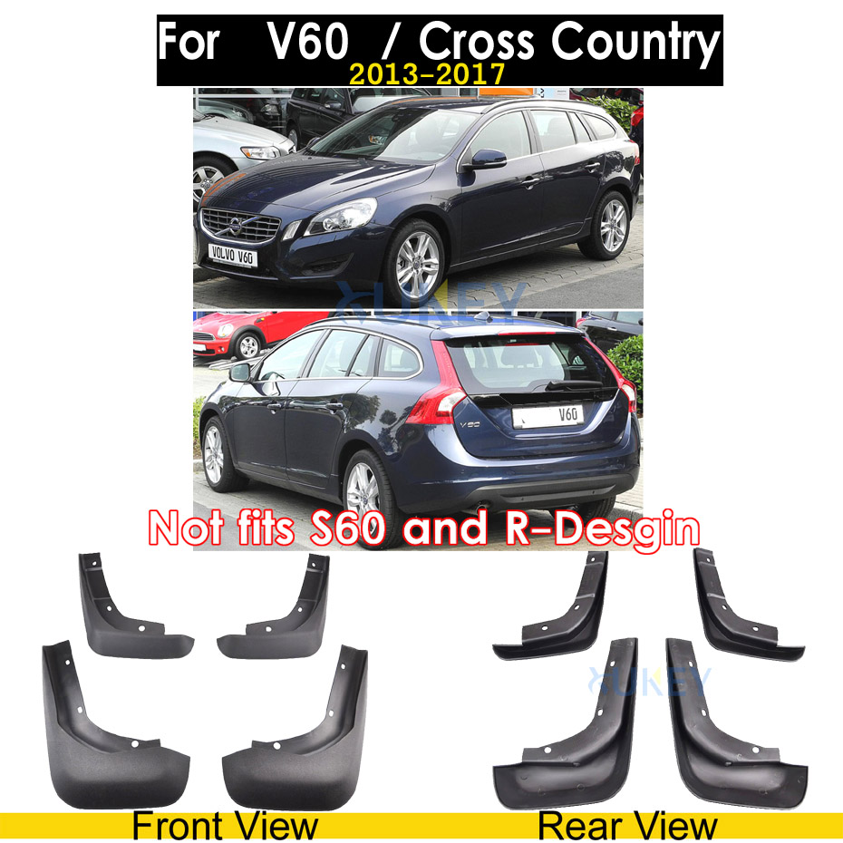 einstellen Auto Schlamm Klappen Für Volvo C30 S40 S60 S80 XC40 XC60 XC90 V40 V60 Schmutzfänger Spritzen Wachen Schlamm Klappe kotflüGel kotflüGel Styling: Pro V60 13-17