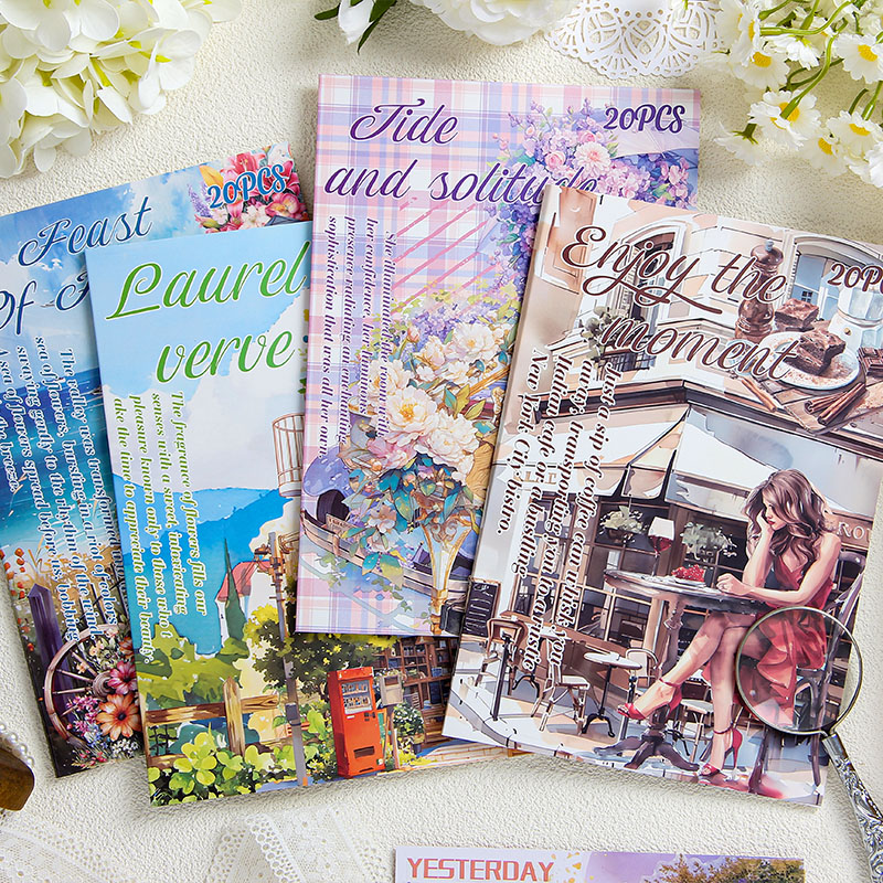 20 pcs/book PET Stickers book Vintage Decorative handmade Scrapbooking Material Diary Album Craft Supplies