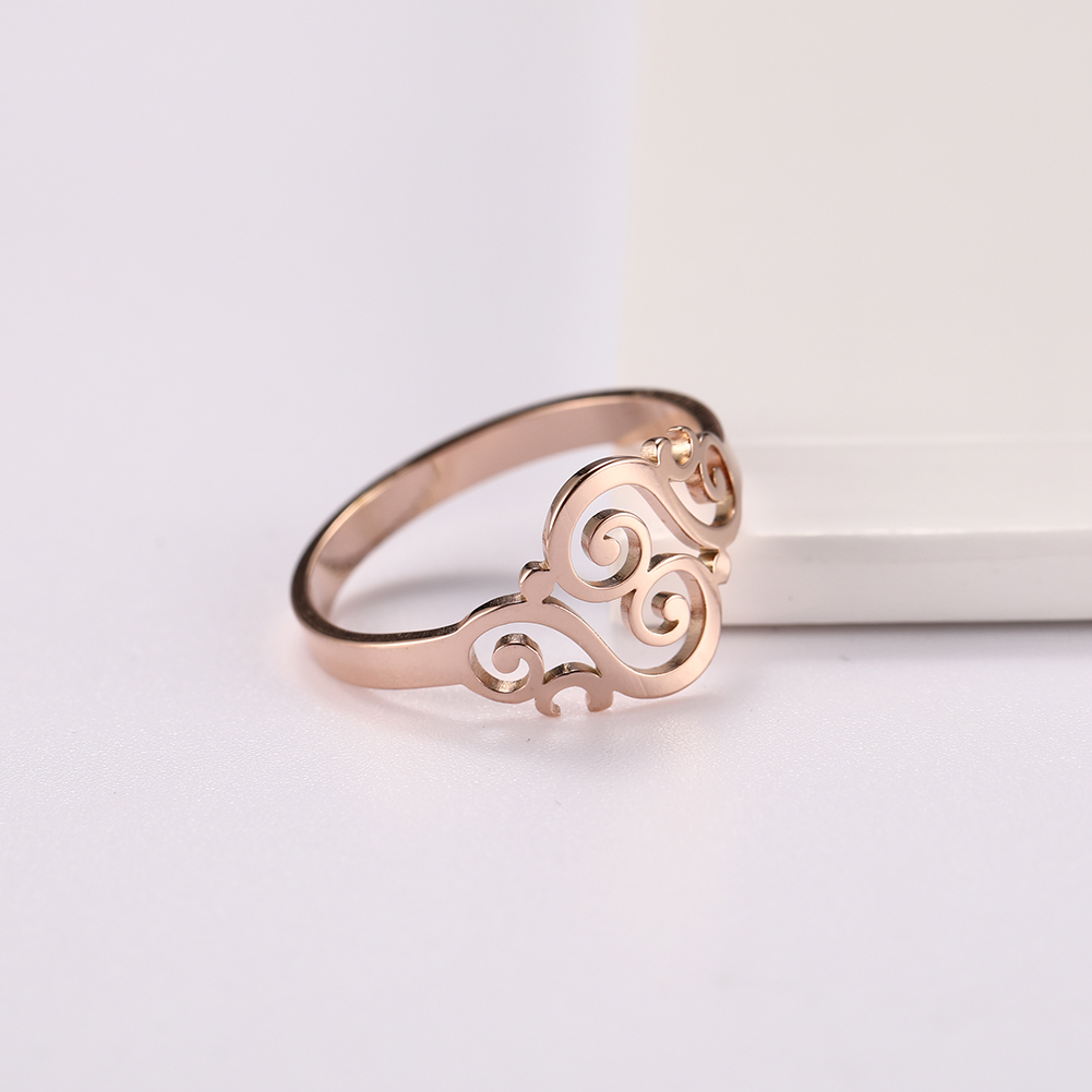 Cazador Vintage fleur filigrane bague femmes couleur or acier inoxydable bagues bijoux anniversaire anniversaire mère