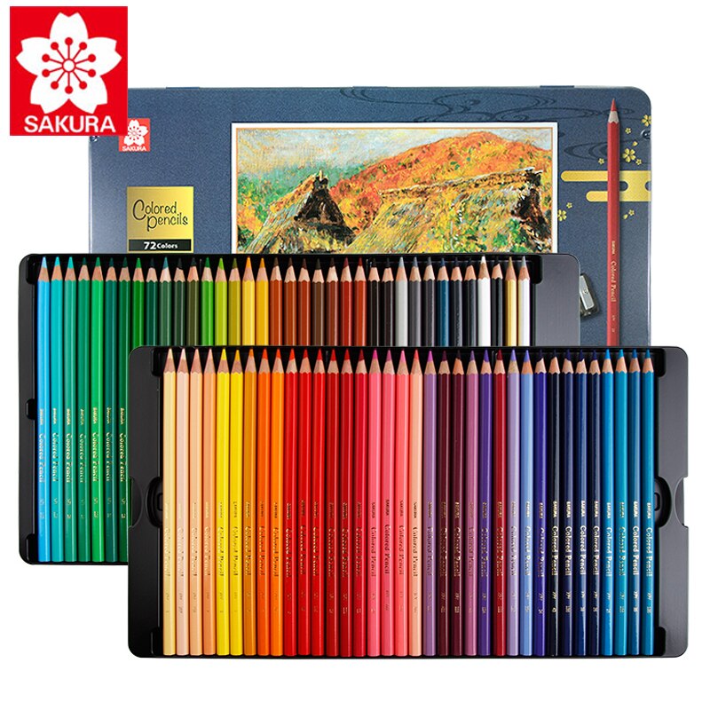 Sakura Oily Color Pencil Set 24/36/48/60/72 Color XPY36 Beginner Student Hand-painted Fine Art Painting Penci